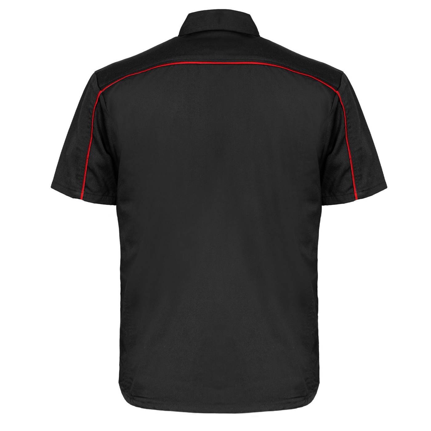 MMCC Men's Slipstream Black/Red Mechanic Work Shirt - 100% Cotton