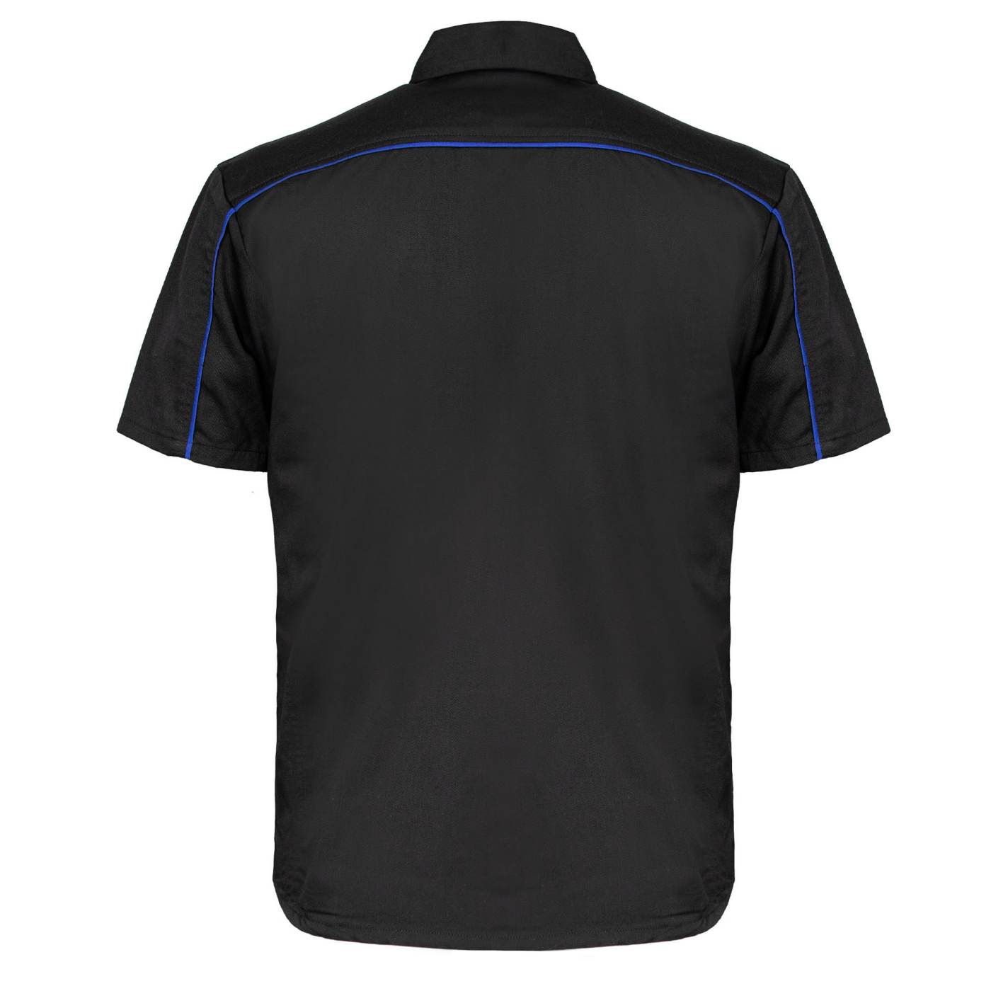 MMCC Men's Slipstream Black Royal Blue Mechanic Work Shirt - 100% Cotton w/ Microfiber Panel - MDM11692