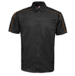 MMCC Men's Slipstream Black/Orange Mechanic Work Shirt - 100% Cotton w/ Microfiber Panel - MDM11693