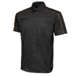 MMCC Men's Slipstream Black/Orange Mechanic Work Shirt - 100% Cotton w/ Microfiber Panel - MDM11693
