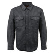 Milwaukee Leather MDM1603 Men’s Black Waxy Coated Snap Front Shirt