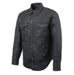 Milwaukee Leather MDM1603 Men’s Black Waxy Coated Snap Front Shirt