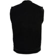 Milwaukee Leather MDM3000 Men's 'Brute' Concealed Snap Black Denim Club Style Vest w/ Hidden Zipper