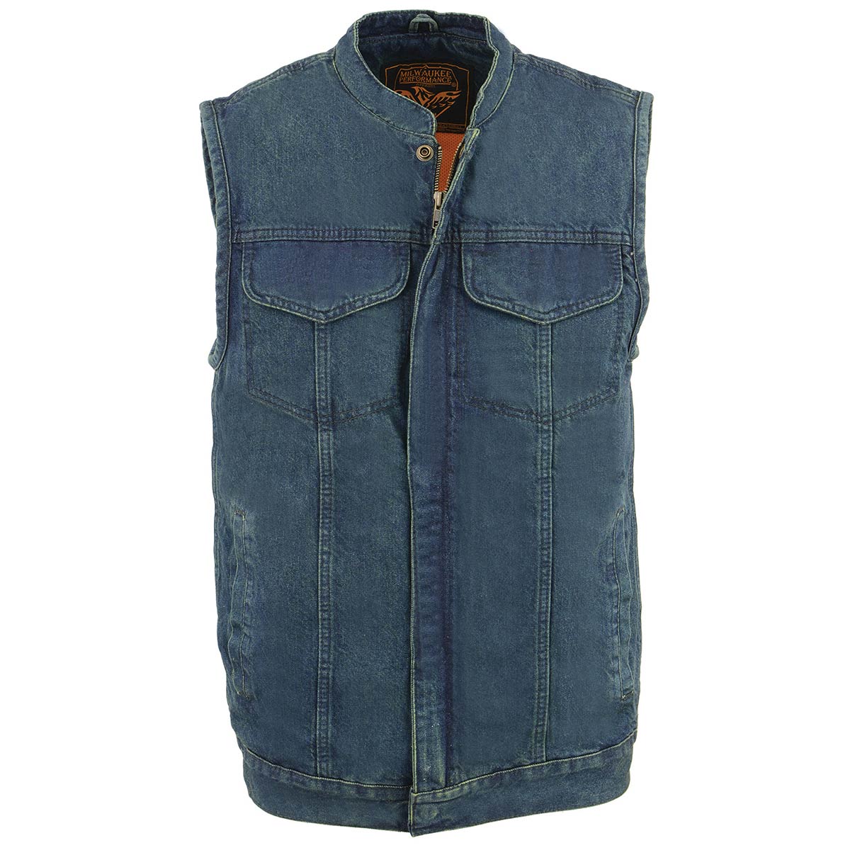 Milwaukee Leather MDM3000 Men's 'Brute' Concealed Snap Black Denim