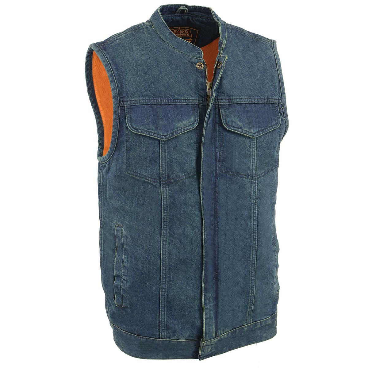 Milwaukee Leather MDM3000 Men's 'Brute' Concealed Snap Black Denim