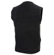 Milwaukee Leather MDM3001 Men's 'Covert' Black Denim Collarless Club Style Motorcycle Biker Vest w/ Dual Closure