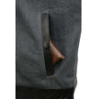 Milwaukee Leather MDM3005 Men's Brute Grey Denim w/ Black Perforated Leather Club Style Vest w/ Hidden Dual Closure