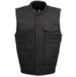 Milwaukee Leather MDM3007 Men's 'Brute' Concealed Snap Black Denim Club Style Vest w/ USA Flag Liner