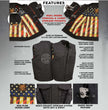 Milwaukee Leather MDM3007 Men's 'Brute' Concealed Snap Black Denim Club Style Vest w/ USA Flag Liner