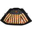Milwaukee Leather MDM3007 Men's 'Brute' Concealed Snap Black Denim Club Style Vest w/ USA Flag Liner