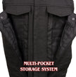 Milwaukee Leather MDM3007 Men's 'Brute' Concealed Snap Black Denim Club Style Vest w/ USA Flag Liner