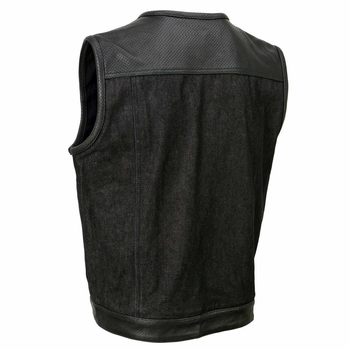 Milwaukee Leather MDM3008 Men's 'Brute' Black Perforated Leather