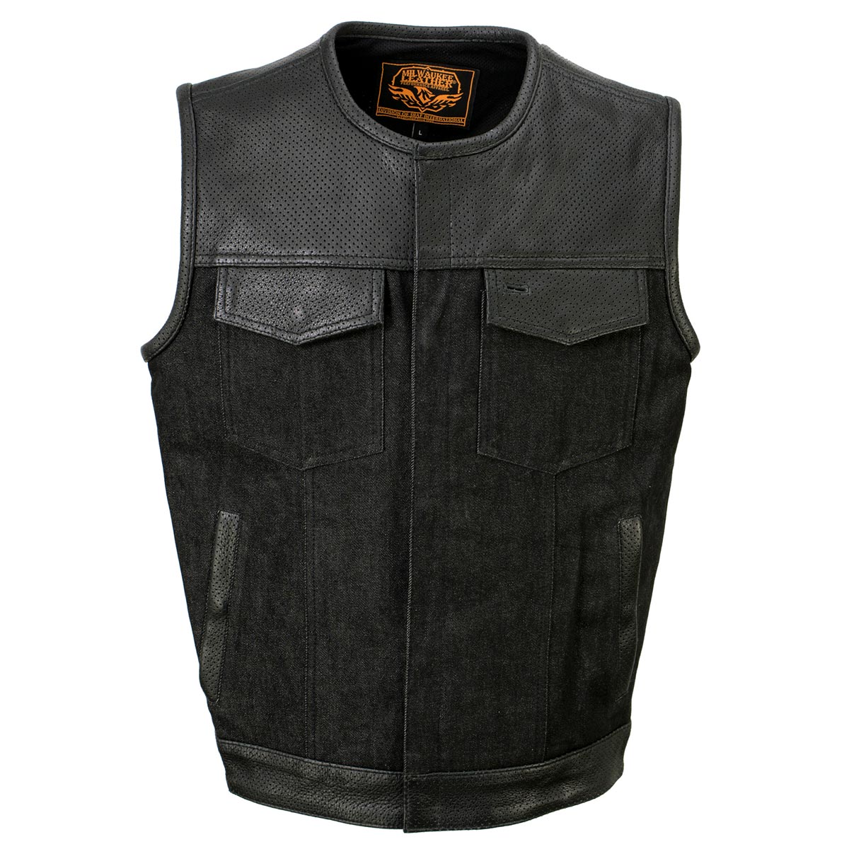 Golfickers MONTSUKI G-VEST Lサイズ ブラック Milwaukee Leather MDM3008 Men's 'Brute' Black Perforated Leather