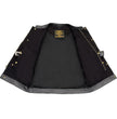 Milwaukee Leather MDM3010 Men's Black Denim Club Style Biker Vest with Leather Trim and Hidden Zipper