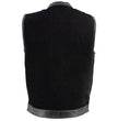 Milwaukee Leather MDM3010 Men's Black Denim Club Style Biker Vest with Leather Trim and Hidden Zipper