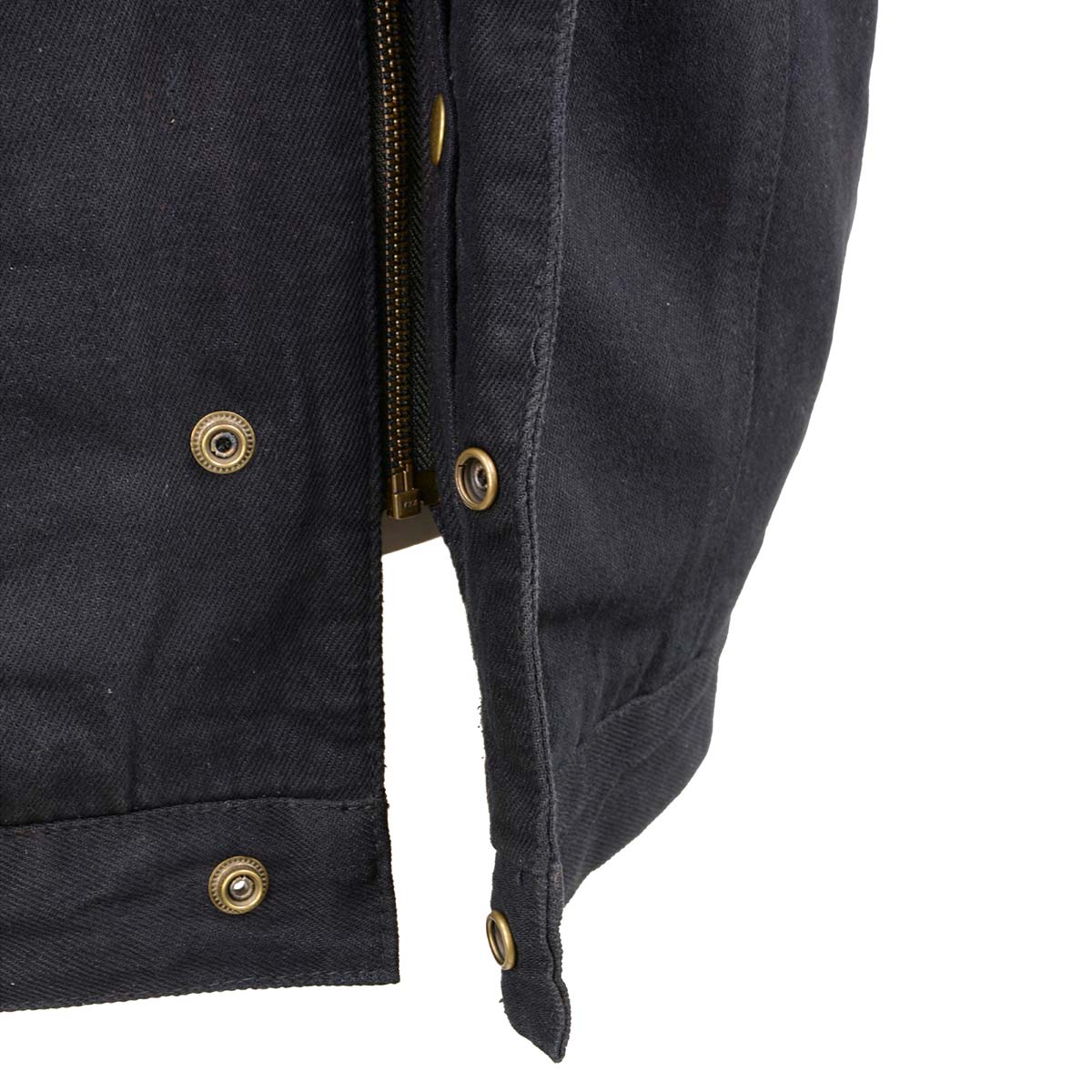 Milwaukee Leather MDM3012 Men's 'Brute' Concealed Snap Black Denim V-Neck Club Style Vest w/ Hidden Zipper