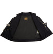 Milwaukee Leather MDM3012 Men's 'Brute' Black Denim Club Style V-Neck Motorcycle Vest w/ Dual Closure