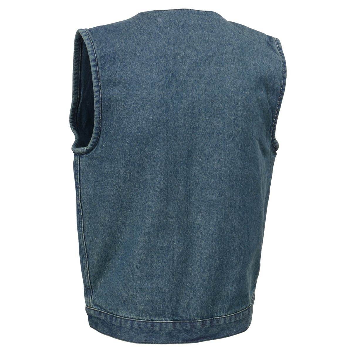 Leatherick Heren SWAT tactische stijl denim en topnerf buffelleer biker gilet met pistoolzakken en geperforeerde zakpanelen Leatherick Heren SWAT tactische stijl denim en topnerf buffelleer biker gilet met pistoolzakken en geperforeerde zakpanelen