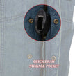 Milwaukee Leather MDM3012 Men's 'Brute' Concealed Snap Blue Denim V-Neck Club Style Vest w/ Hidden Zipper