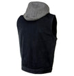 Milwaukee Leather MDM3015 Men's 'Rustic' Black Denim Motorcycle Riding Vest with Hoodie