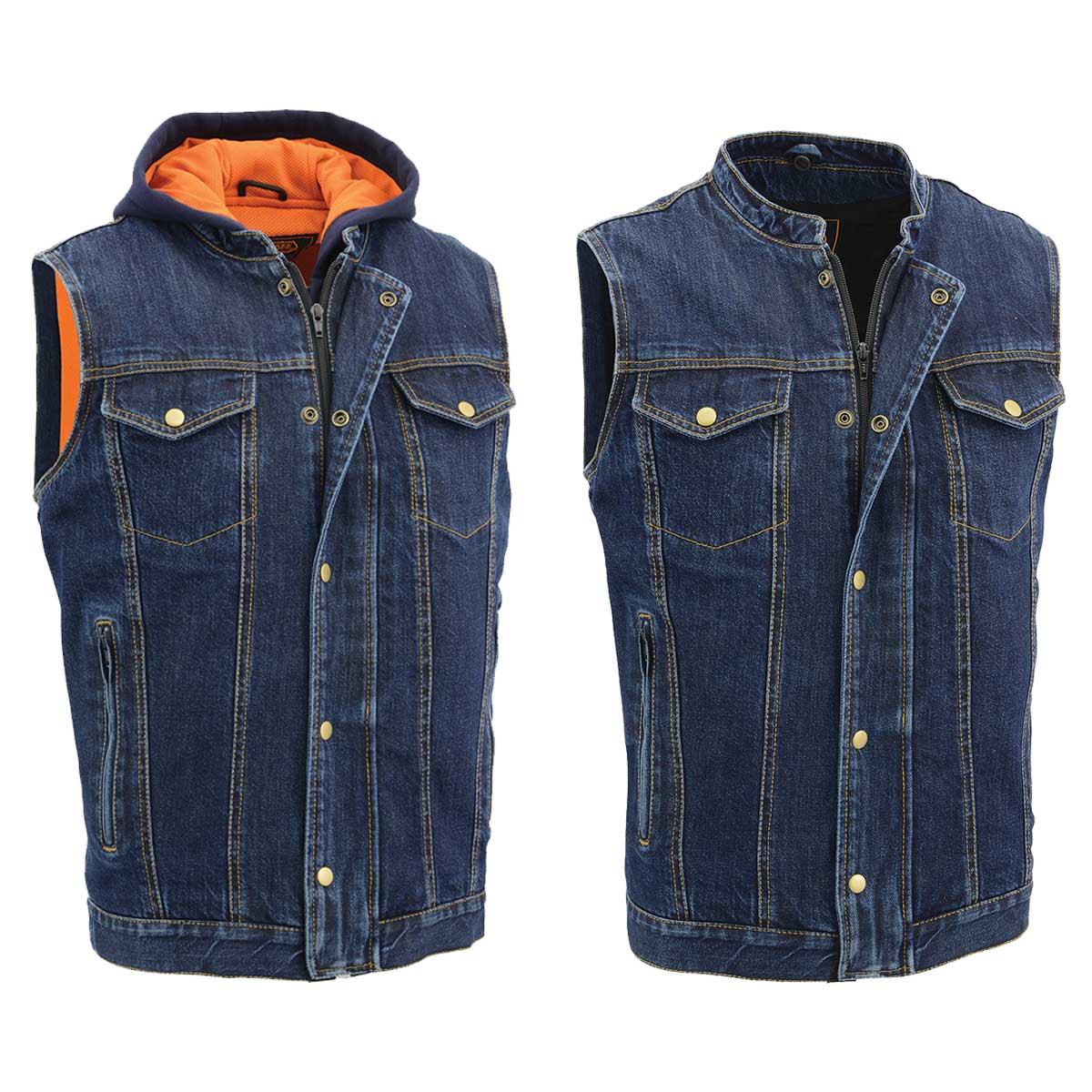 Milwaukee Leather MDM3020 Men's Blue Denim '5-in-1' Club Style
