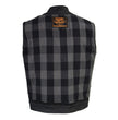 Milwaukee Leather MDM3025 Men’s Black Waxy Coated Denim Club Style Motorcycle Rider Vest w/ Shirt Collar w/ Shirt Collar
