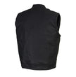 Milwaukee Leather MDM3025 Men’s Black Waxy Coated Denim Club Style Motorcycle Rider Vest w/ Shirt Collar w/ Shirt Collar