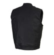 Milwaukee Leather MDM3025 Men’s Black Waxy Coated Denim Club Style Motorcycle Rider Vest w/ Shirt Collar
