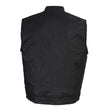 Milwaukee Leather MDM3025 Men’s Black Waxy Coated Denim Club Style Motorcycle Rider Vest w/ Shirt Collar w/ Shirt Collar