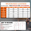 Milwaukee Leather MDM3037 Men’s Wrecker Club Vest – Black Denim & Leather, Diamond Quilt, Orange Stitch
