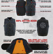 Milwaukee Leather Men's Outrider Blue Denim Motorcycle Rider Vest with Shirt Collar - MDM3080