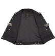 Milwaukee Leather Men's Outrider Black Denim Motorcycle Rider Vest with Shirt Collar - MDM3081