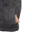 Milwaukee Leather Men's Outrider Black Denim Motorcycle Rider Vest with Shirt Collar - MDM3081