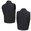 Milwaukee Leather Men's s Black Denim Club Style Motorcycle Vest w/ Removable Hoodie - MDM3083
