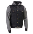 Milwaukee Leather Men's s Black Denim Club Style Motorcycle Vest w/ Removable Hoodie - MDM3083