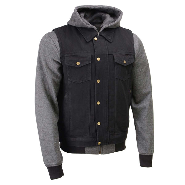 Milwaukee Leather Men's s Black Denim Club Style Motorcycle Vest w