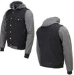 Milwaukee Leather Men's s Black Denim Club Style Motorcycle Vest w/ Removable Hoodie - MDM3083