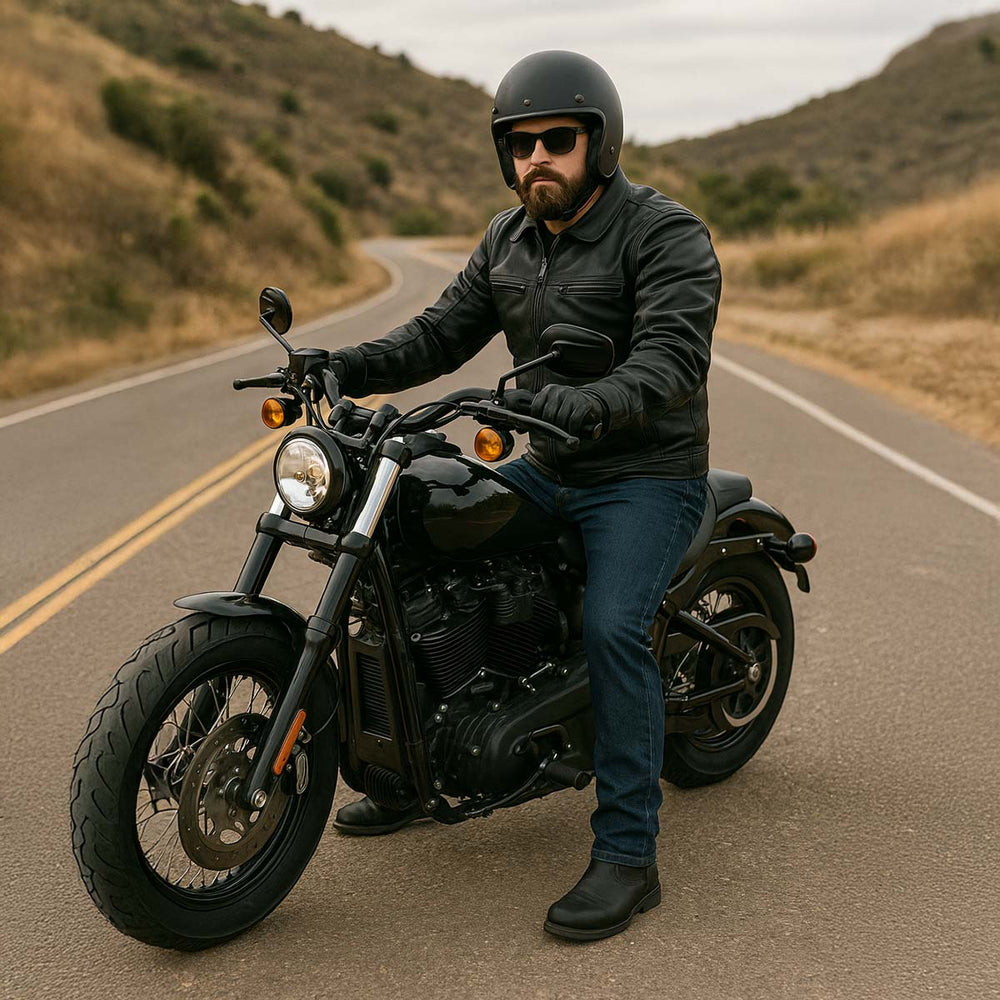 Milwaukee Leather MDM5007 Men's Blue 5 Pocket Tear Resistant Motorcycle Denim Jeans Infused w/ Aramid Fibers