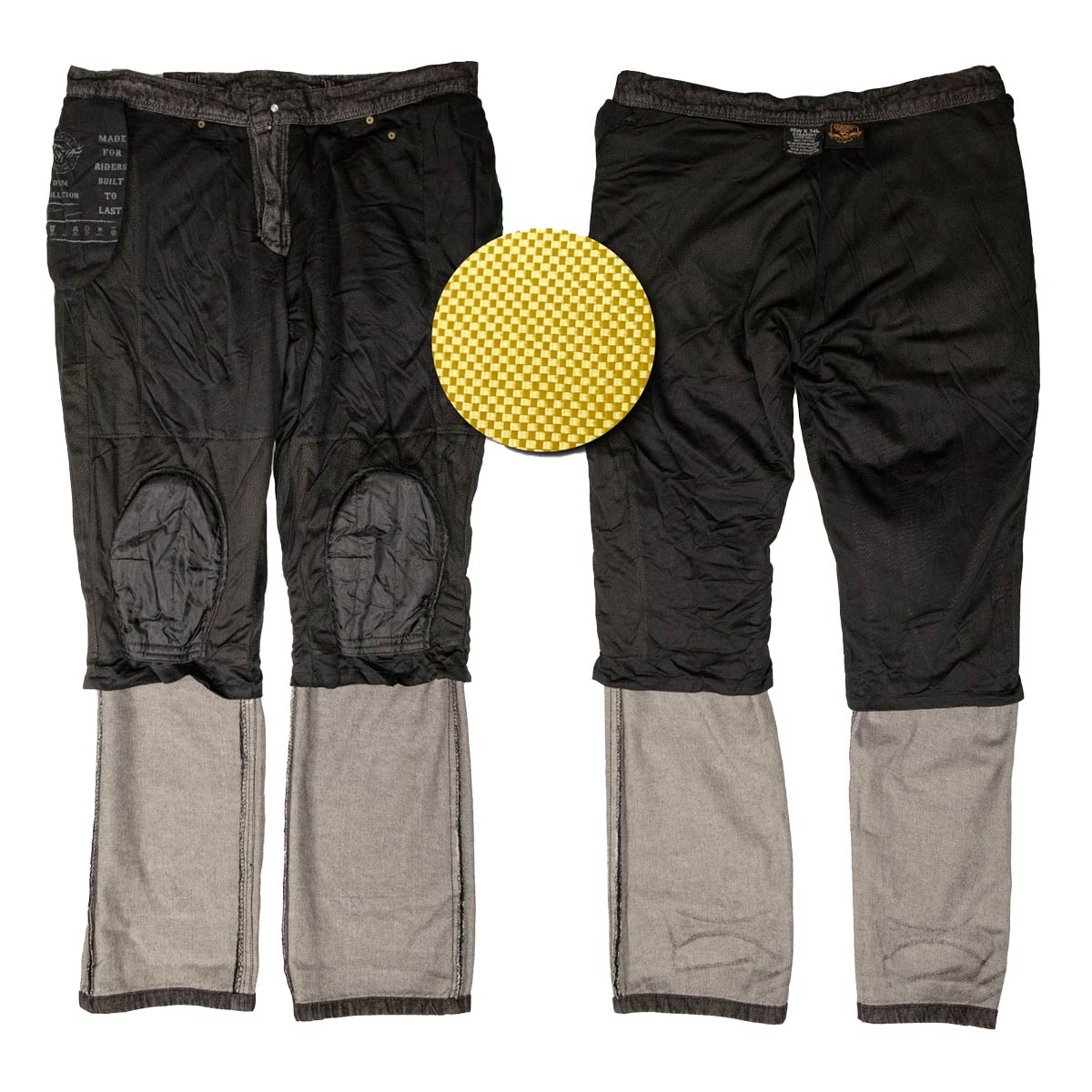 Milwaukee Leather MDM5000 Men's City Limit Black CE Armored Motorcycle Riding Denim Jeans Pants Reinforced w/ Aramid Fibers