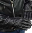 Milwaukee Leather MG7510 Men's Black Leather Gel Padded Palm Short Wrist Motorcycle Hand Gloves W/ ‘Full Panel Cover’