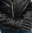 Milwaukee Leather MG7510 Men's Black Leather Gel Padded Palm Short Wrist Motorcycle Hand Gloves W/ ‘Full Panel Cover’