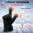 Milwaukee Leather MG7513 Men's Black ‘Heated’ Gauntlet Waterproof Winter Gloves with i-Touch