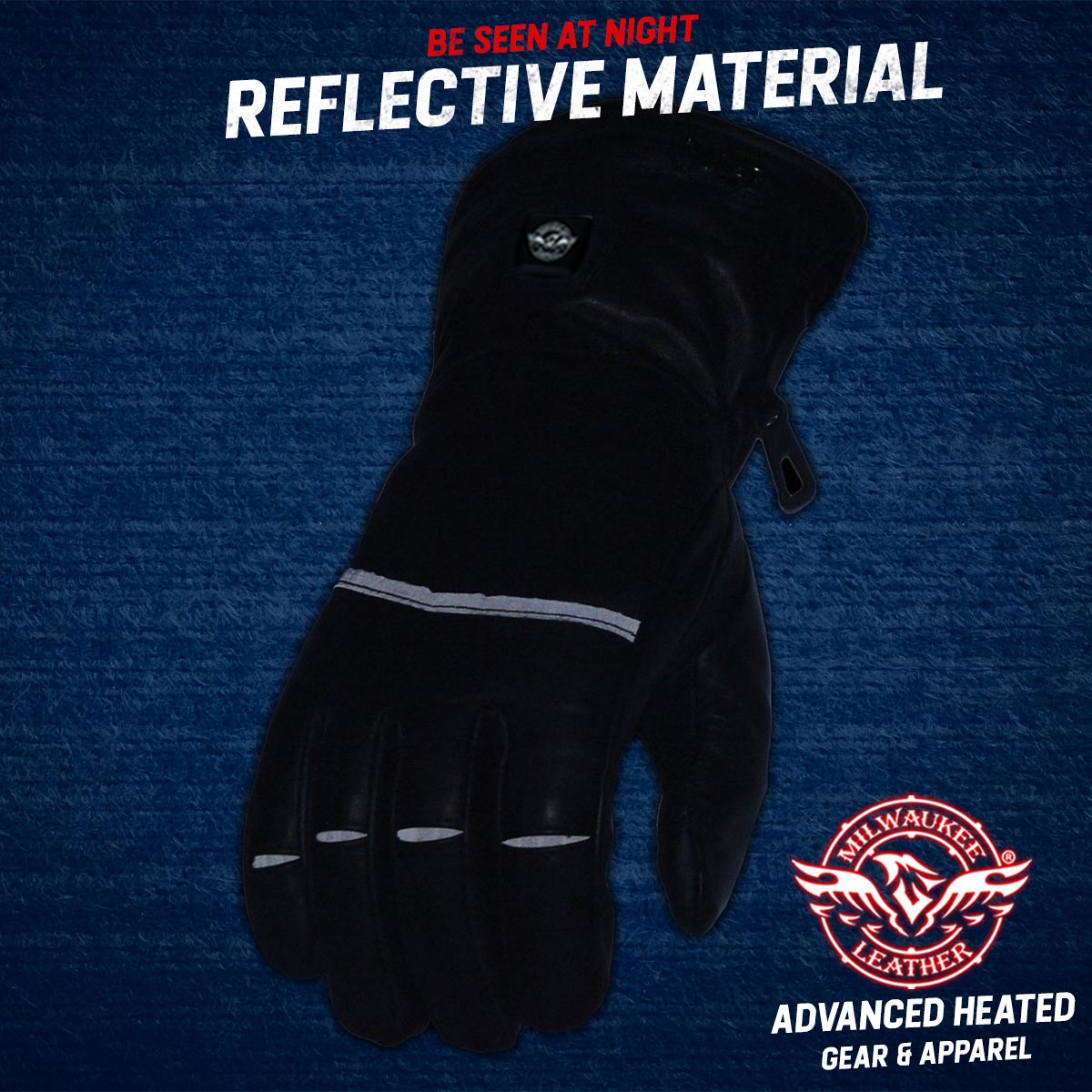 Milwaukee Leather MG7513SET Men’s Heated Winter Gloves for Motorcycle Ski Hunting w/ Battery/Harness Wire and i-Touch