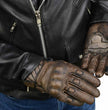 Milwaukee Leather MG7514 Men's Brown Leather with Gel Palm Motorcycle Gloves W/ Protective Knuckle