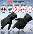 Milwaukee Leather MG7519SET Men’s Black Leather Heated Winter Gloves for Motorcycle Ski Hiking & i-Touch