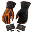 Milwaukee Leather MG7519SET Men’s Black Leather Heated Winter Gloves for Motorcycle Ski Hiking & i-Touch