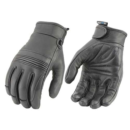 Milwaukee Leather MG7536 Men's Black ‘Cool-Tec’ Leather Gel Palm Motorcycle Hand Gloves W/ Flex Knuckles