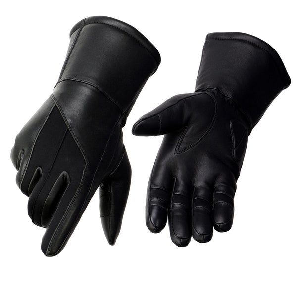 Milwaukee Leather MG7701 Women's Deer Skin Leather Insulated Gauntlet Gloves w/ i-Touch/Wiper Blade/Reflective Piping - Black / 3X-Large Milwaukee Leather MG7701 Women's Deer Skin Leather Insulated Gauntlet Gloves w/ i-Touch/Wiper Blade/Reflective Piping - Black / 3X-Large