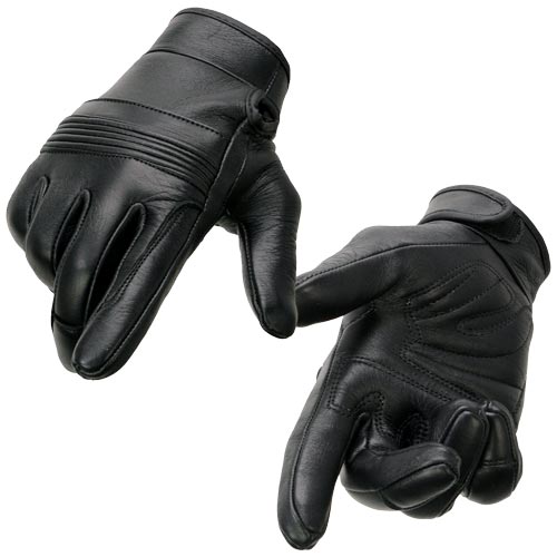 Milwaukee Leather MG7735 Women's Black Leather Gel Palm Motorcycle Hand Gloves W/ Flex Knuckles