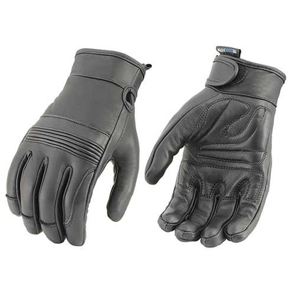 Milwaukee Leather MG7736 Women's Black ‘Cool-Tec’ Leather Gel Palm Motorcycle Hand Gloves W/ Flex Knuckles